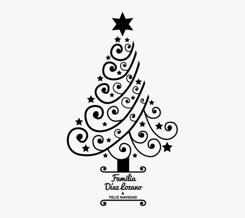 Vinilo Personalizable De Navidad Árbol Christmas Tree Vinyl Decal