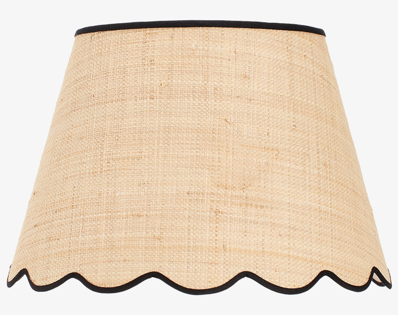 Raffia Scallop Lampshade With Black Trim 14 Lampshade Png Free