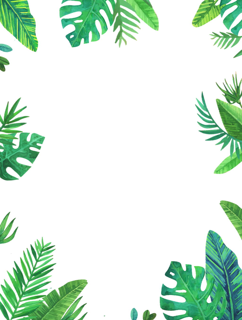 Tropical Leaves Frame Png Image With Transparent Background Png Free Images And Photos Finder