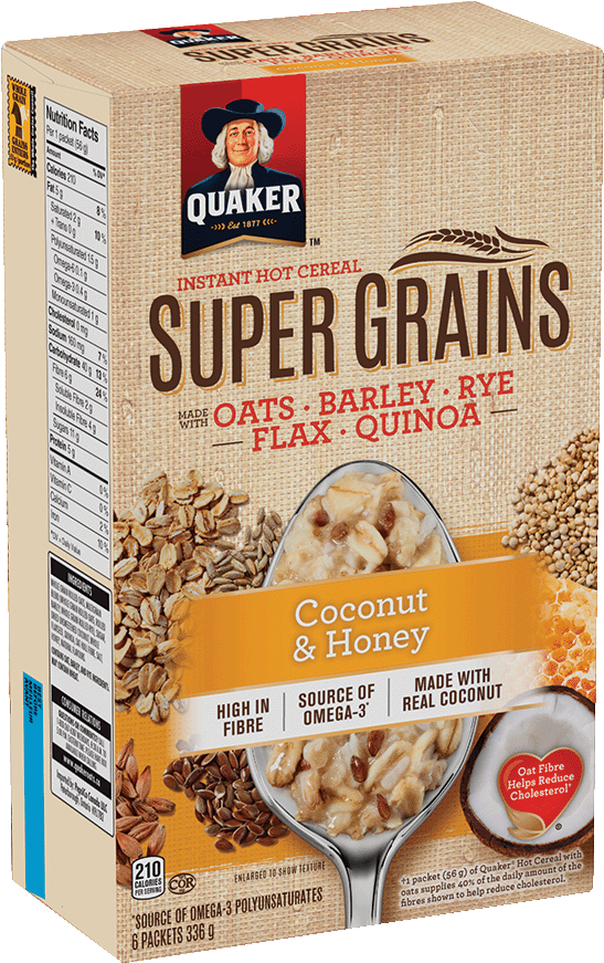 Quaker Super Grains Coconut Honey Instant Hot Cereal Quaker Super