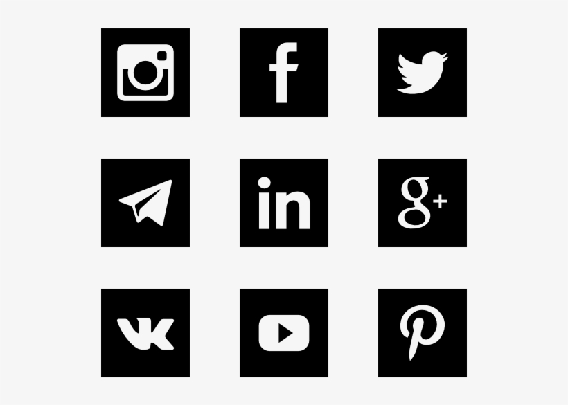 Social Media - Social Icons Square Png - Free Transparent PNG Download ...