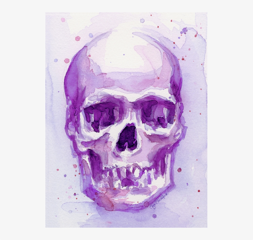Click And Drag To Re-position The Image, If Desired - Purple Skull Art, transparent png #11203