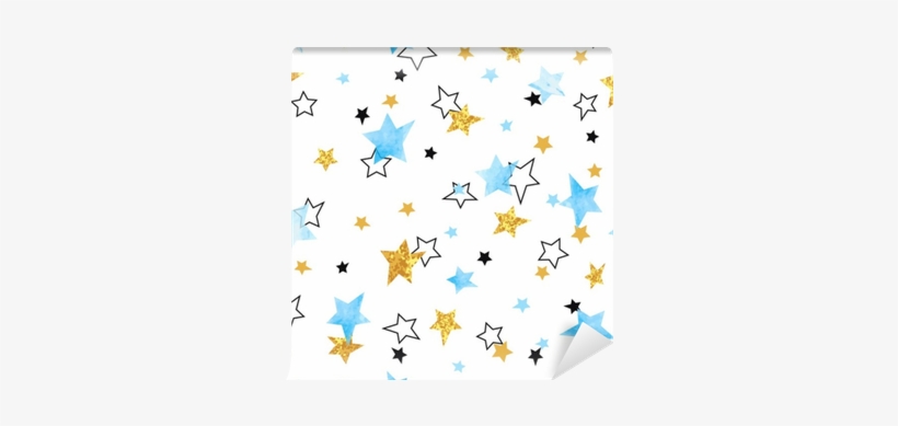 Seamless Stars Pattern - Watercolor Painting, transparent png #14003