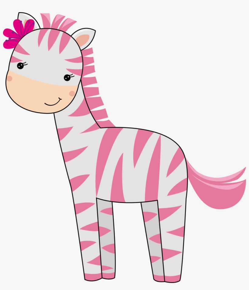 baby pink giraffe clipart