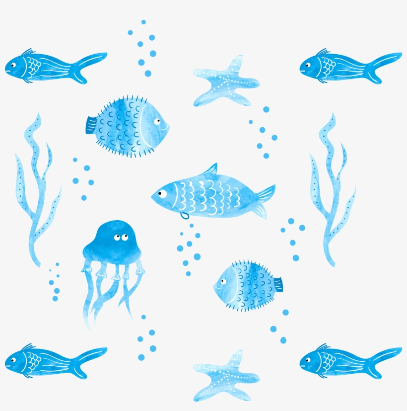 Png Black And White Stock Loose Painting Fish Illustration - Watercolor Fish Clipart, transparent png #108305