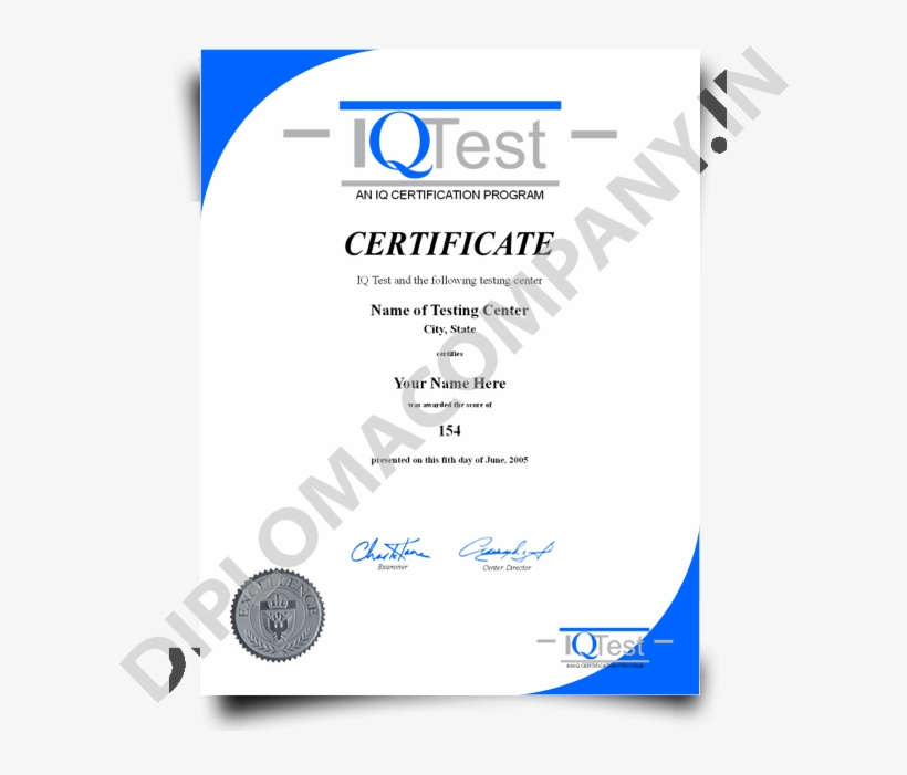 Iq Certificate Template