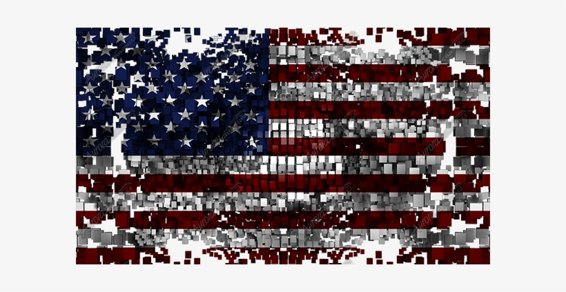 Waving American Flag Skewed - Flag Of The United States, transparent png #1012634