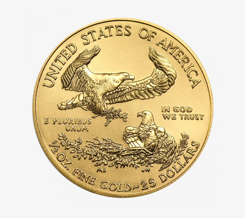 1/2 Oz American Eagle Gold Coin Front - American Eagle Gold 2018 1 10 Oz, transparent png #1041848