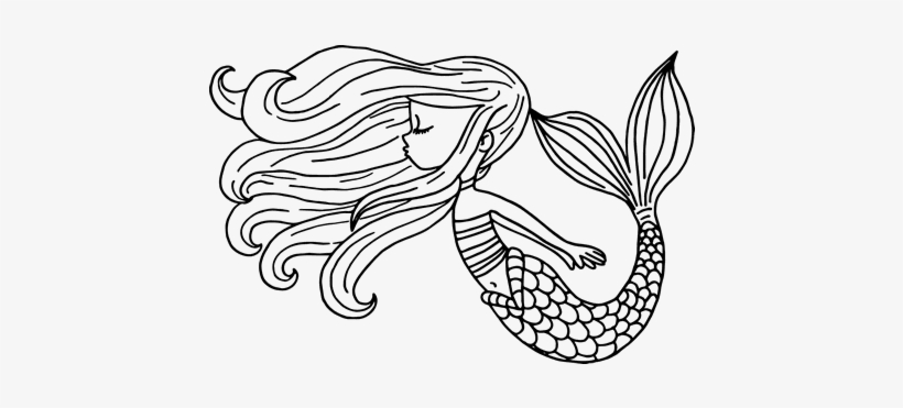 Dibujo De Sirena Flotando Para Colorear - Sirenas Para Colorear Kawaii -  Free Transparent PNG Download - PNGkey