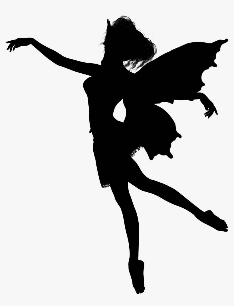 Download Free Simple Tinkerbell Silhouette Dancing Fairy Silhouette Free Transparent Png Download Pngkey