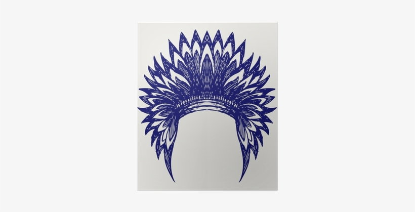 Native American Indian Headdress - Native American Headdress Silhouette, transparent png #1080795
