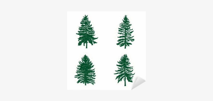 Set Of Different Silhouettes Of Green Pine Trees, Vector - Woods Fir Trees, transparent png #1088135
