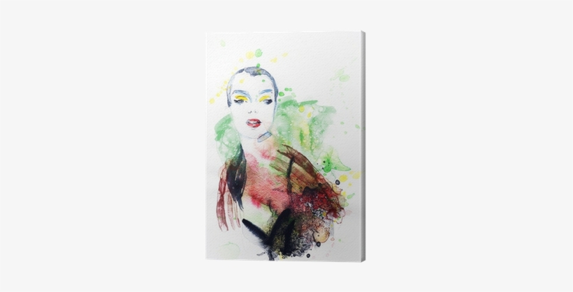 Abstract Woman Portrait - Canvas Print, transparent png #1093465