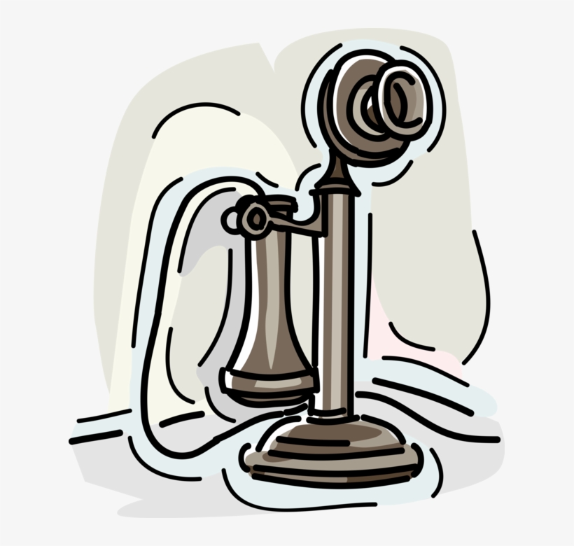 Vector Illustration Of Antique Telecommunications Device - Old Telephone, transparent png #1104011