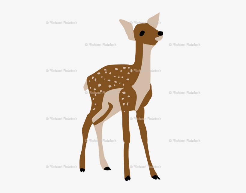 Deer Fabric - Baby Deer Decal 15x15 Custom Fabric By - Free Transparent ...