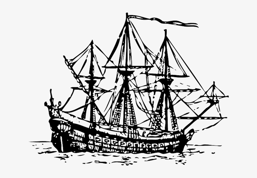 Outline Ship Boat Ocean Century Sea Sail Spanish Armada