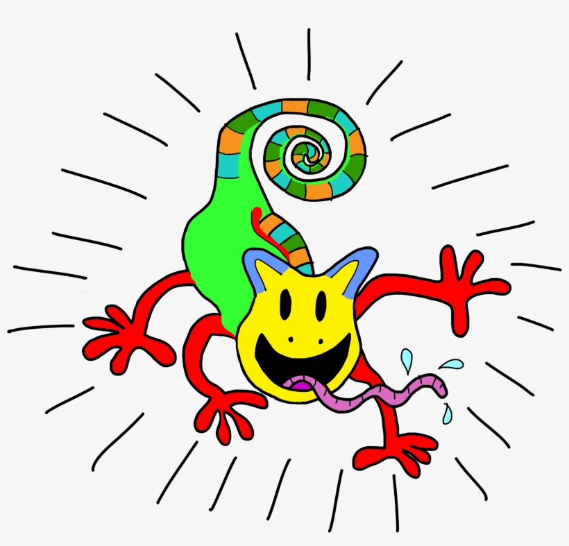 Png Chameleon Clipart Rainbow - Illustration, transparent png #1131881