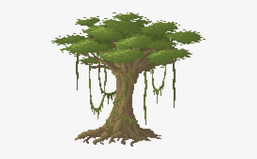 Jungle Tree By Benthedwarf - Jungle Tree Pixel Art - Free Transparent ...