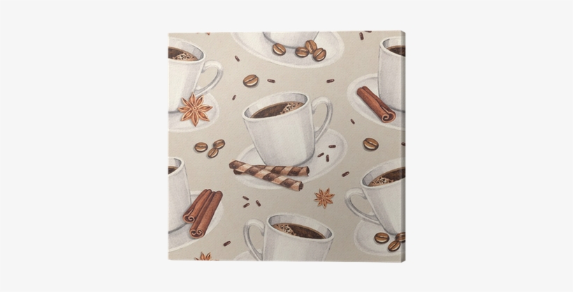 Watercolor Illustrations Of Coffee Cup - Coffee Cup Patterns, transparent png #1152528