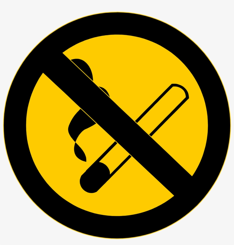 Clipart No Smoking Symbol - No Smoking Yellow Sign - Free Transparent ...