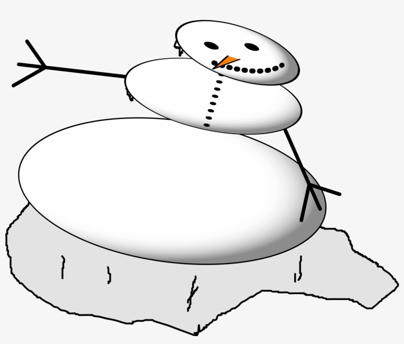 cartoon melting snowman
