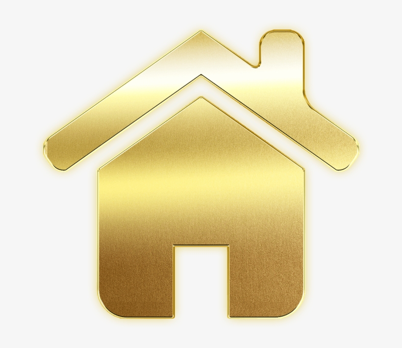 Icon, House, Home, Button, Logo, Gold - Icono De Casa Png - Free  Transparent PNG Download - PNGkey