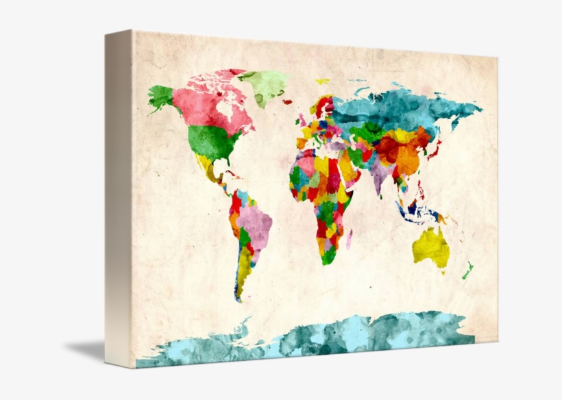 World Map Watercolors By Michael Tompsett Clip Freeuse - Great Big Canvas Michael Tompsett Poster Print Entitled, transparent png #123429