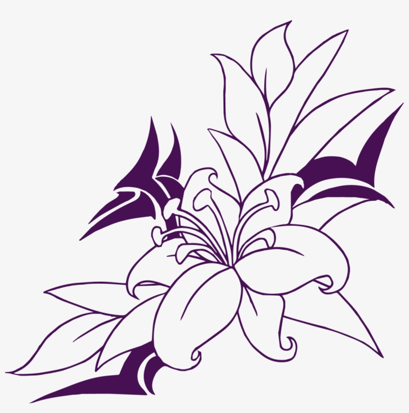 Flowers Drawing 54 Png - Simple Flower Designs For Pencil Drawing