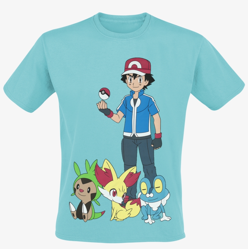 Pokemon - Ash Ketchum - T-shirt - Turquoise - Mens Aqua Pokemon T-shirt, transparent png #1251310