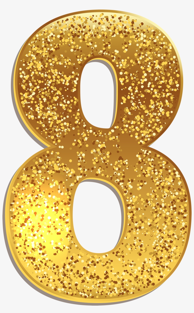 number eight gold shining png clip art image gold numbers png free