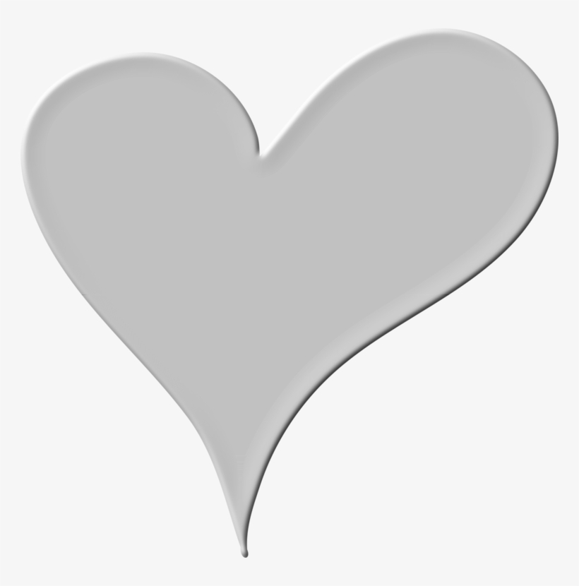 Computer Icons Heart Drawing Grey White - Grey Heart Clipart, transparent png #1272424