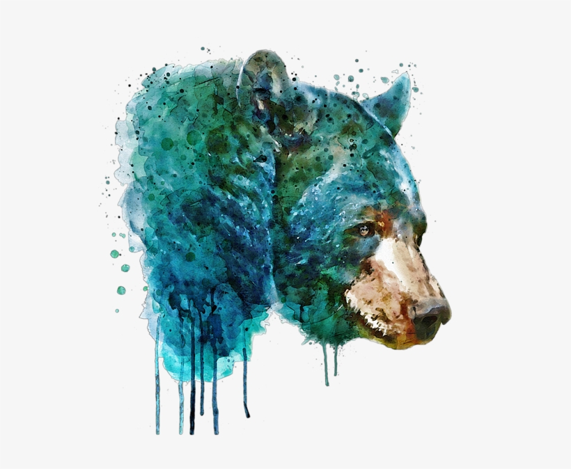 Bleed Area May Not Be Visible - Bear Head Watercolor, transparent png #130366