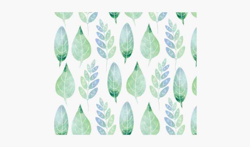 Watercolour Leaves Pattern Fabric By Tanyadraws On - Watercolour Leaf Pattern 11oz White Mug Design, transparent png #131091