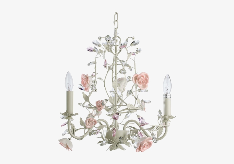 Crystal Candles Ceramic Flower Style Chandelier - Menlo Ceramic Flower 3-light Candle Style Chandelier, transparent png #1324518