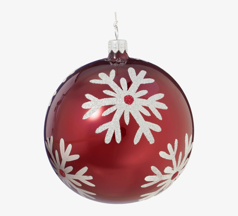 Christmas Ball Ornament With Silver Snowflake, 10cm - Christmas Ornament, transparent png #1335466