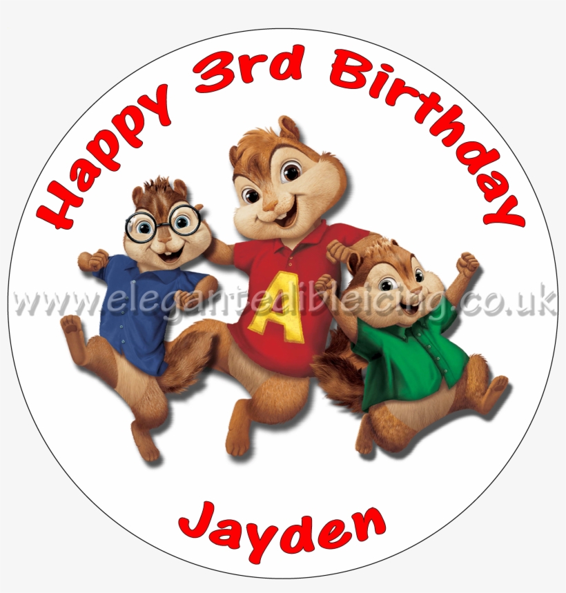 Alvin And The Chipmunks Cake Topper Personalised Edible - Alvin And The Chipmunks Png, transparent png #1339555