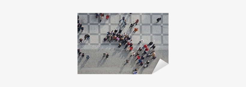 Crowd Of People In Center Of Town, Top View Sticker - Crowds City, transparent png #1353065