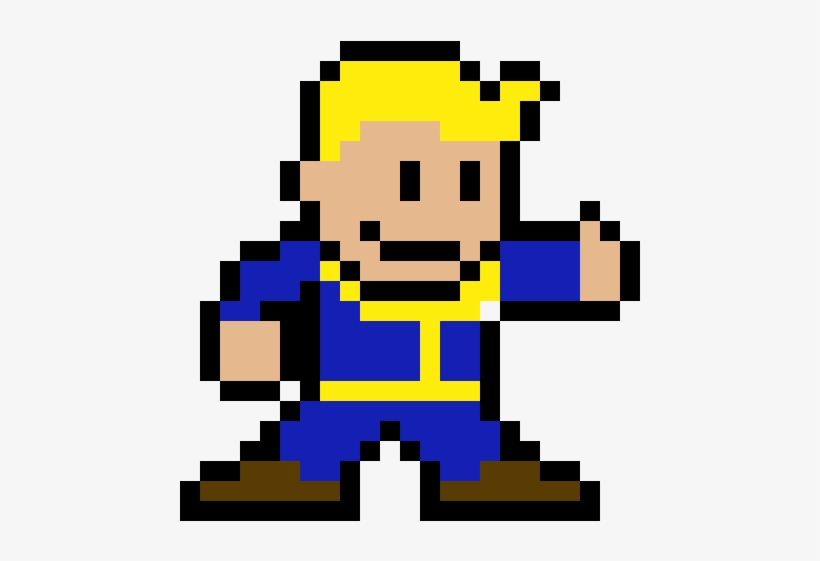 Download Png Black And White Library File Theosophicalseal - Fallout Vault Boy Pixel Art, transparent png #1356923