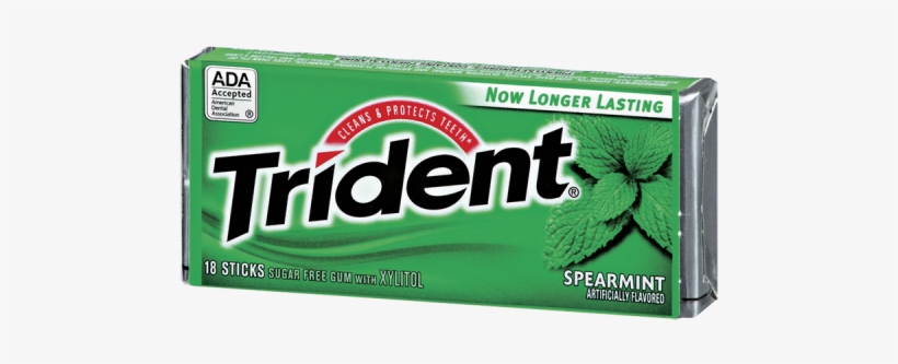 Spearmint Gum - Trident Chewing Gum Spearmint - Free Transparent PNG ...