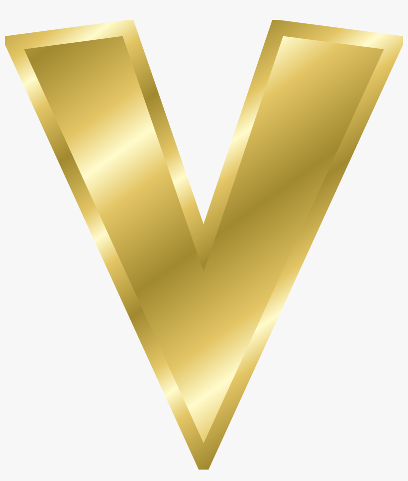 The Influence Of The Alphabet Gold - Golden Letter V Png - Free Transparent  PNG Download - PNGkey