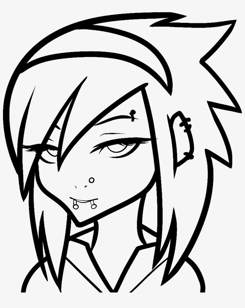 28 Collection Of Emo Boy Coloring Pages Easy Emo Girl Drawing Free Transparent Png Download Pngkey