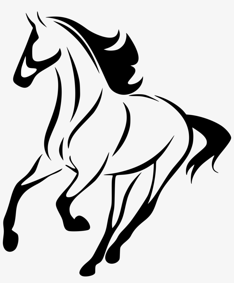 Clipart Transparent Stock Horse Line Drawing At Getdrawings - Simple Drawing Of Running Horses, transparent png #1385508