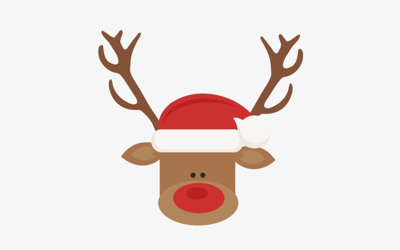 Download Reindeer With Santa Hat Svg Cutting Files For Scrapbooking ...