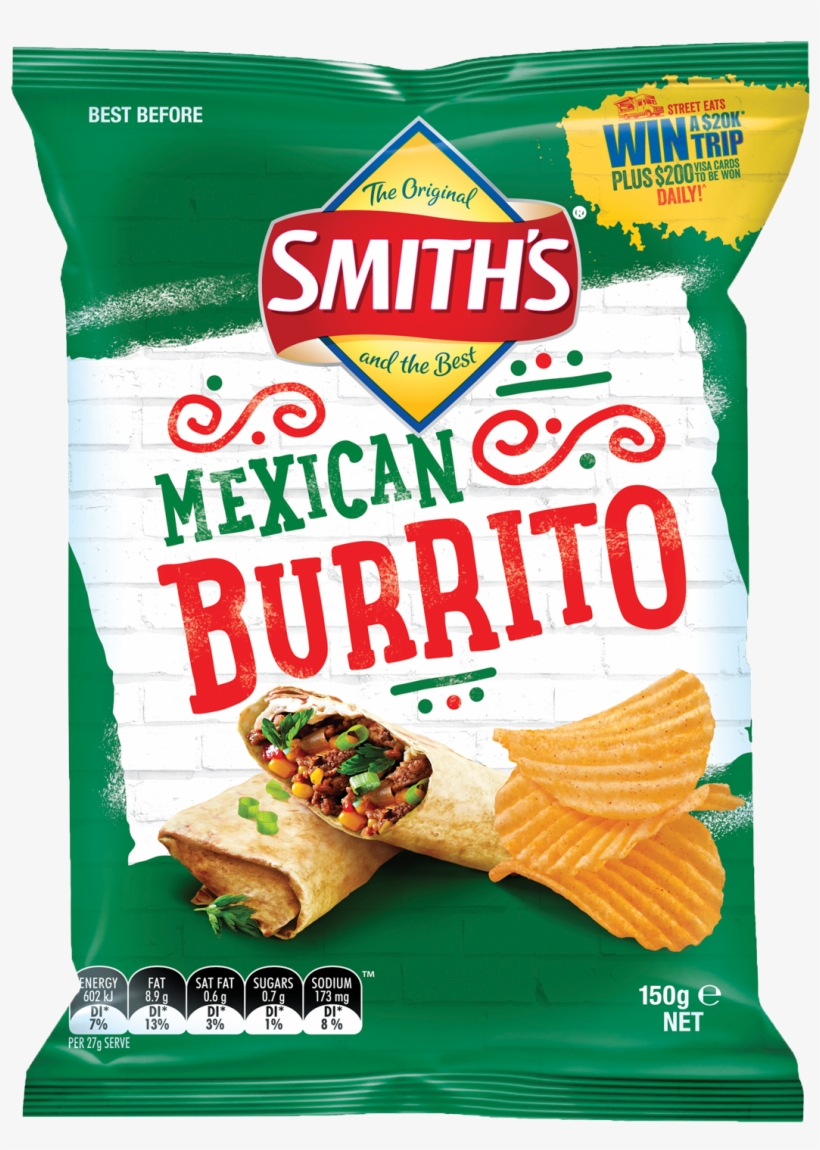 Smith's Mexican Burrito Chips 150g - Smiths Mexican Burrito Chips, transparent png #1452532