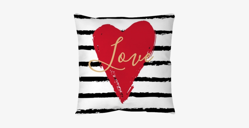 Hand Drawn Heart On Striped Background - Heart, transparent png #1452673