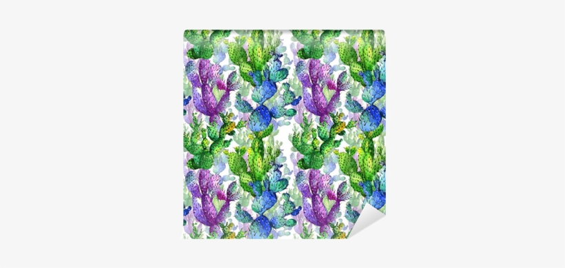 Wildflower Cactus Flower Pattern In A Watercolor Style - Watercolor Painting, transparent png #1455419