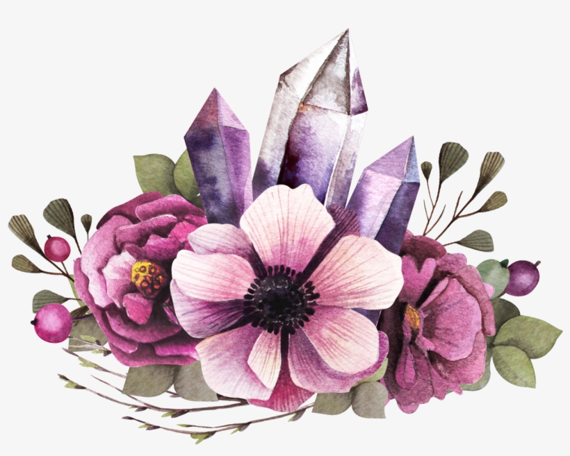 Peach Flower Clipart Flower Cluster - Watercolor Purple Flowers Png
