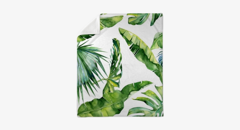 Seamless Watercolor Illustration Of Tropical Leaves, - Dense Tropical Leaves, transparent png #1493509