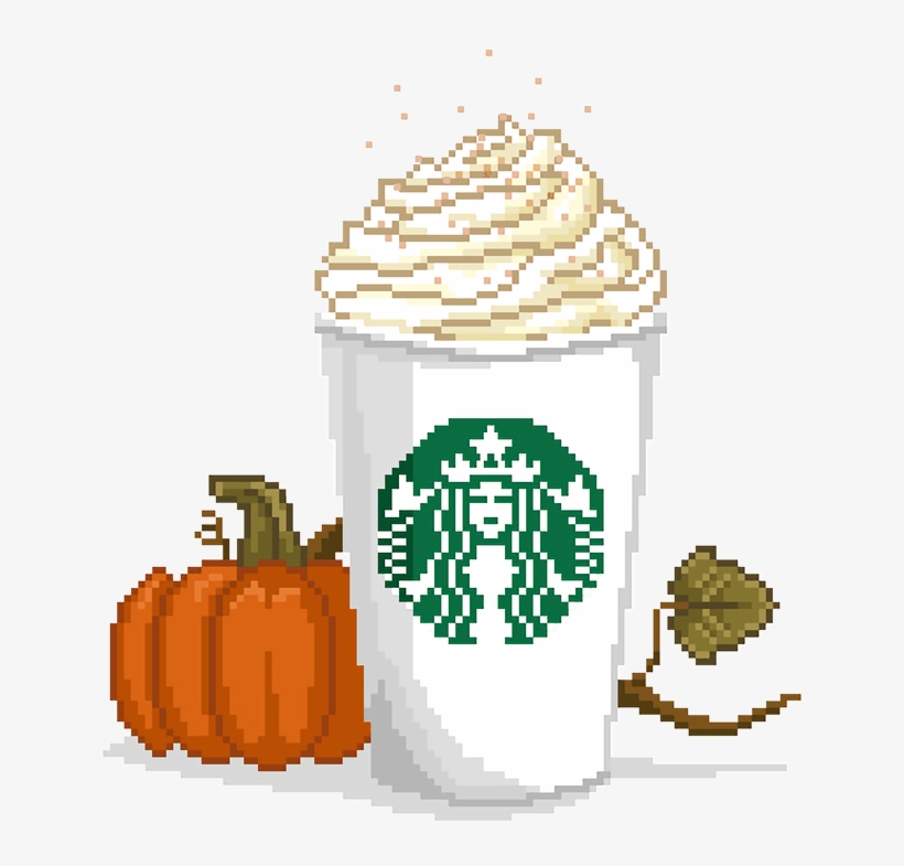 Starbucks Pumpkin Spice Latte Png Clip Black And White - Pumpkin Spice Latte Pixel Art, transparent png #156106
