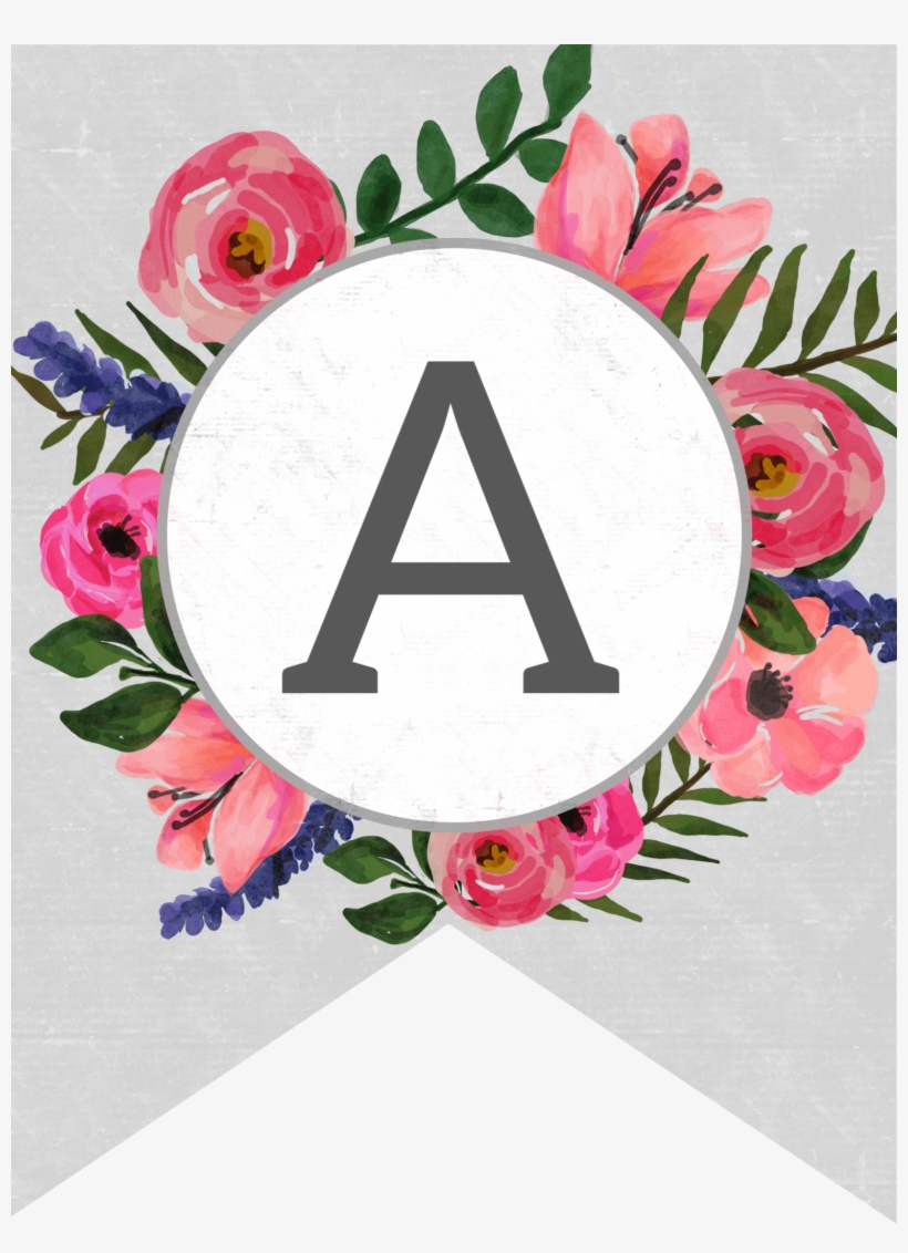 Floral Alphabet Banner Letters Free Printable Free Printable Floral Banner Letters Free